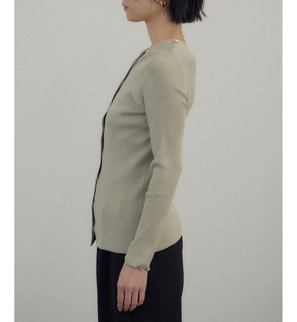 SALON adam et rope'「シルクリブVネックカーディガン」|カーディガン|