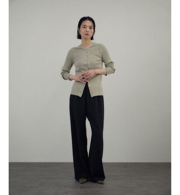 SALON adam et rope'「シルクリブVネックカーディガン」|カーディガン|