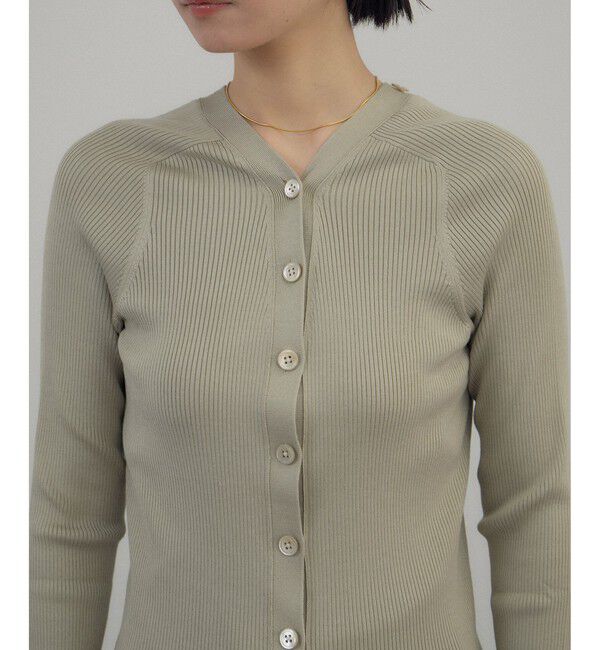 SALON adam et rope'「シルクリブVネックカーディガン」|カーディガン|