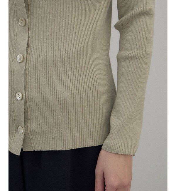 SALON adam et rope'「シルクリブVネックカーディガン」|カーディガン|