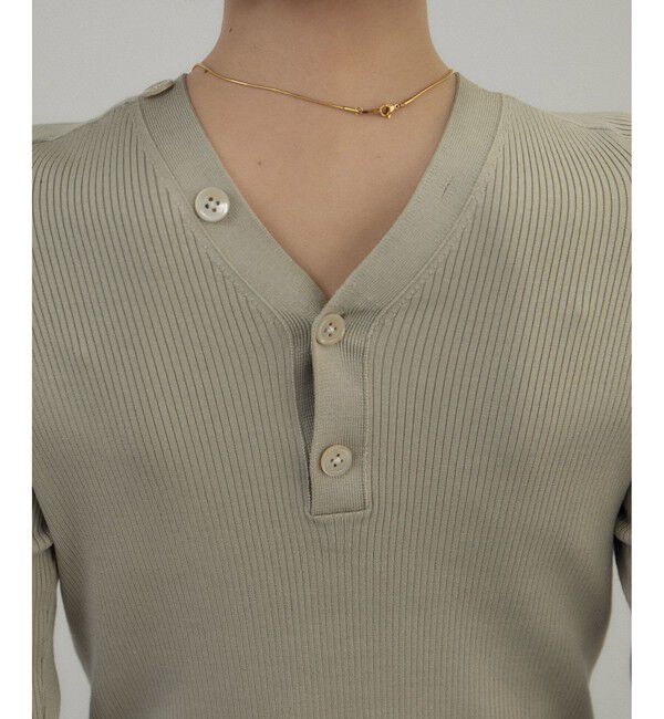 SALON adam et rope'「シルクリブVネックカーディガン」|カーディガン|
