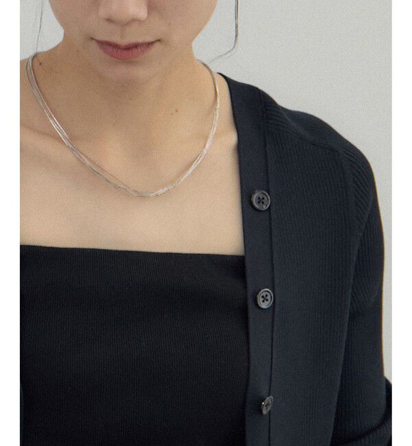 SALON adam et rope'「シルクリブVネックカーディガン」|カーディガン|