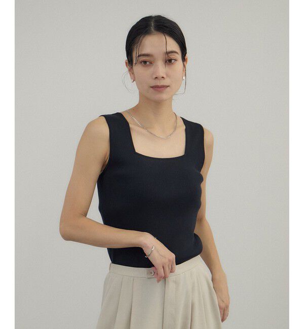 SALON adam et rope'「シルクリブタンクトップ」|タンクトップ|ブラック(01)