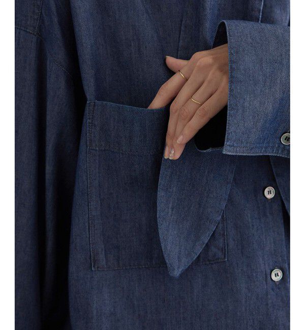 SALON adam et rope'「【WEB限定】フラールボウタイデニムブラウス」|シャツ・ブラウス|