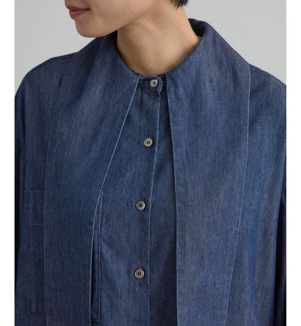 SALON adam et rope'「【WEB限定】フラールボウタイデニムブラウス」|シャツ・ブラウス|