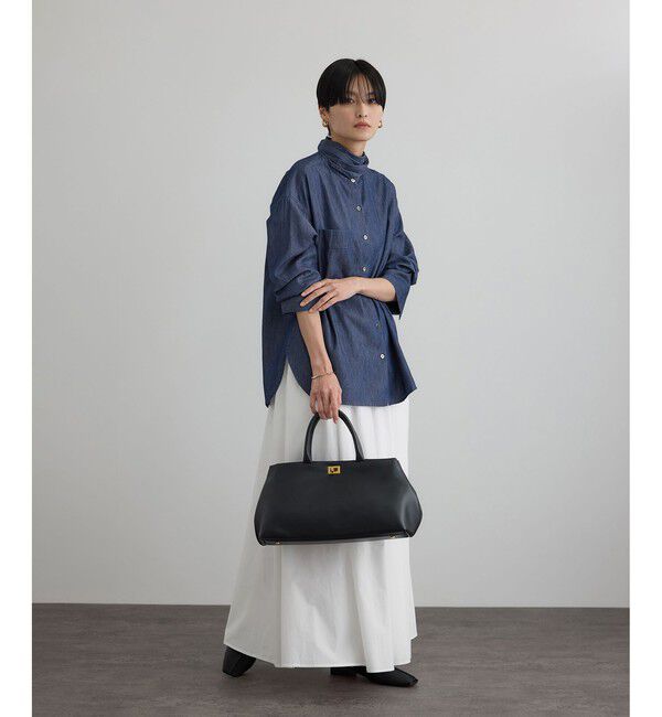 SALON adam et rope'「【WEB限定】フラールボウタイデニムブラウス」|シャツ・ブラウス|