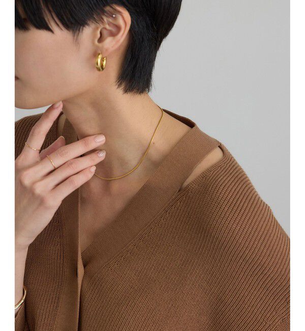 SALON adam et rope'「【WEB限定】コットンシルクネックスリットVネックカーディガン」|カーディガン|