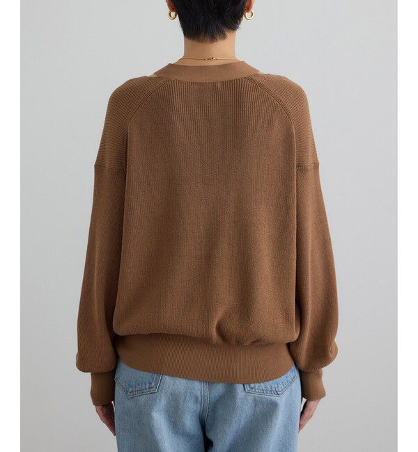 SALON adam et rope'「【WEB限定】コットンシルクネックスリットVネックカーディガン」|カーディガン|