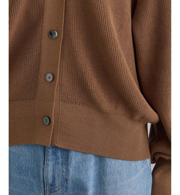 SALON adam et rope'「【WEB限定】コットンシルクネックスリットVネックカーディガン」|カーディガン|