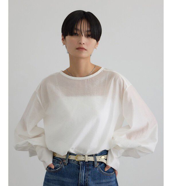 SALON adam et rope'「【WEB限定】シルクMIXルチアブラウス」|シャツ・ブラウス|ホワイト(10)