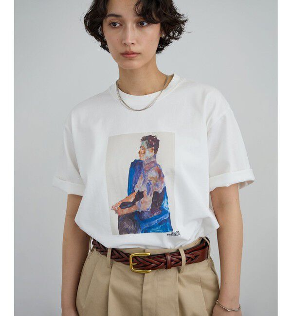 SALON adam et rope'「【Egon Schiele for SALON】アートプリントTシャツ」|Tシャツ・カットソー|ホワイト(10)