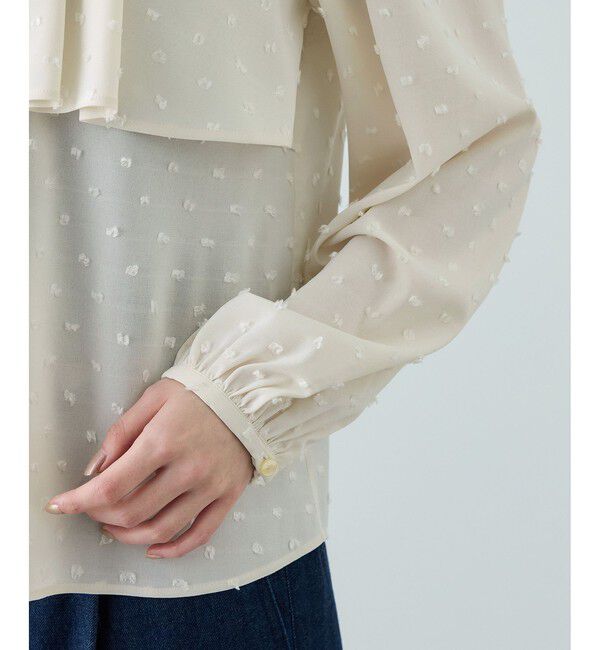 ROPE「カットジャガードフリルブラウス/イージーケア」|シャツ・ブラウス|