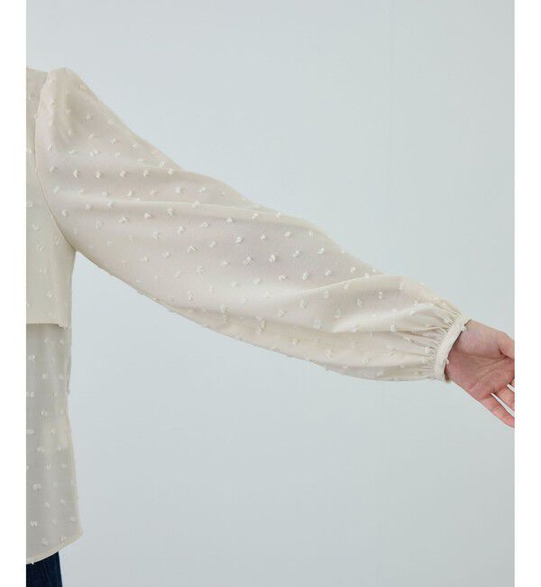 ROPE「カットジャガードフリルブラウス/イージーケア」|シャツ・ブラウス|