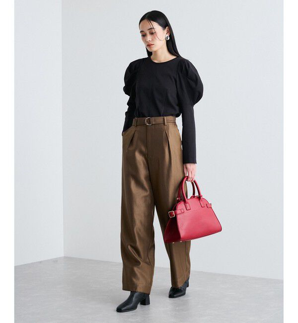 VIS「【洗える】タックボリュームスリーブカットソー」|Tシャツ・カットソー|