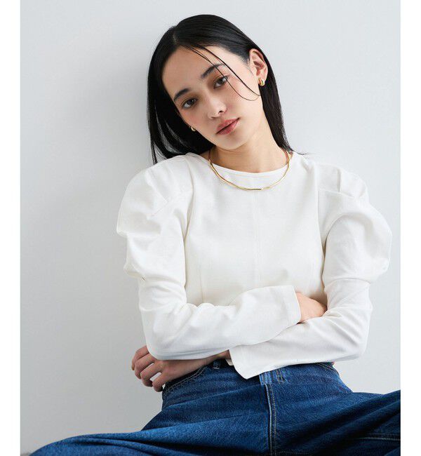 VIS「【洗える】タックボリュームスリーブカットソー」|Tシャツ・カットソー|オフサブ