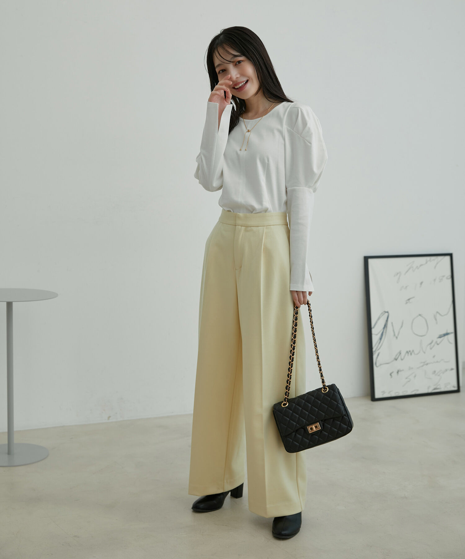 VIS「【洗える】タックボリュームスリーブカットソー」|Tシャツ・カットソー|