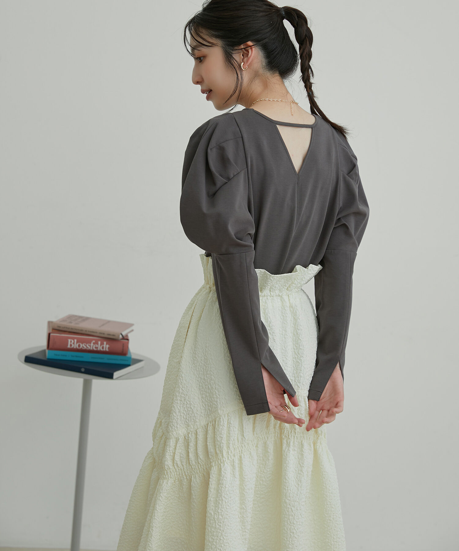 VIS「【洗える】タックボリュームスリーブカットソー」|Tシャツ・カットソー|