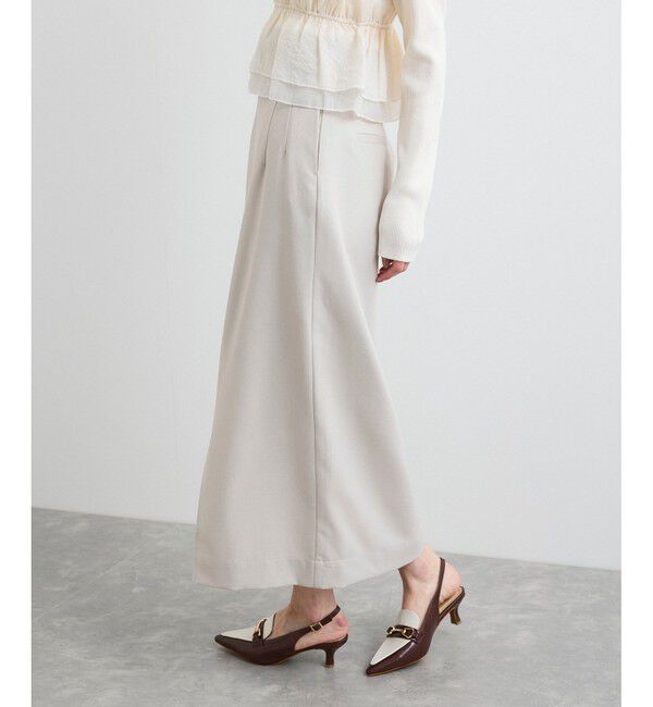 VIS「【美easy】コンフォートツイルウエストデザインIラインスカート【洗える/防シワ/UVケア】」|スカート|