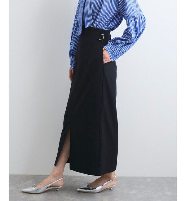 VIS「【美easy】コンフォートツイルウエストデザインIラインスカート【洗える/防シワ/UVケア】」|スカート|