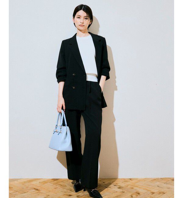 VIS「【美easy】ワンタックワイドスラックスパンツ/洗える」|スラックス|