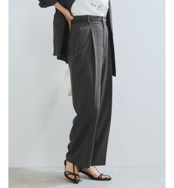 VIS「【美easy】ワンタックワイドスラックスパンツ/洗える」|スラックス|