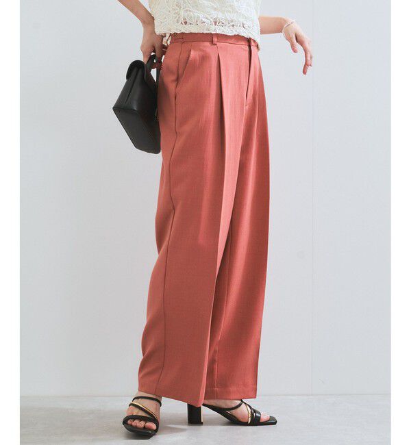 VIS「【美easy】ワンタックワイドスラックスパンツ/洗える」|スラックス|