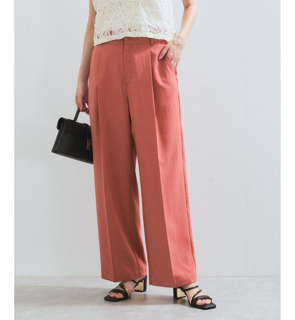 VIS「【美easy】ワンタックワイドスラックスパンツ/洗える」|スラックス|