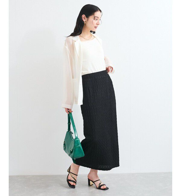 VIS「【新色追加】【接触冷感】膨れジャガードナロースカート」|スカート|