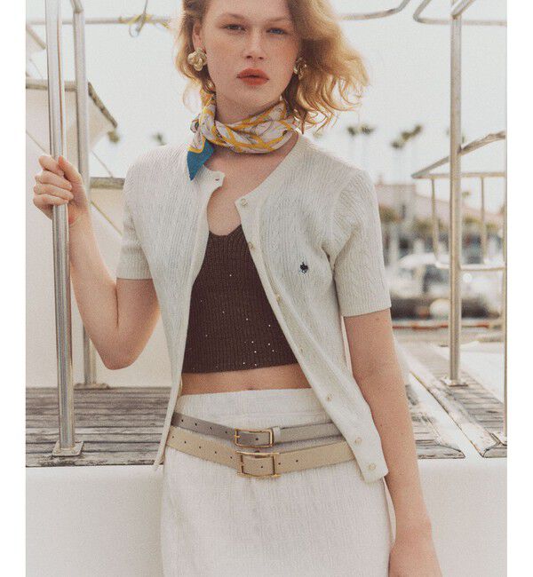 VIS「【POLO BCS】VIS別注ハーフスリーブミニケーブルカーディガン」|カーディガン|ホワイト(10)