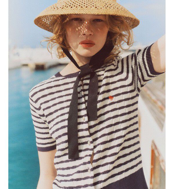 VIS「【POLO BCS】VIS別注ハーフスリーブミニケーブルカーディガン」|カーディガン|ホワイト系(14)