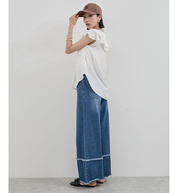 VIS「【WEB限定】ラッフルフリルフレンチスリーブブラウス」|シャツ・ブラウス|