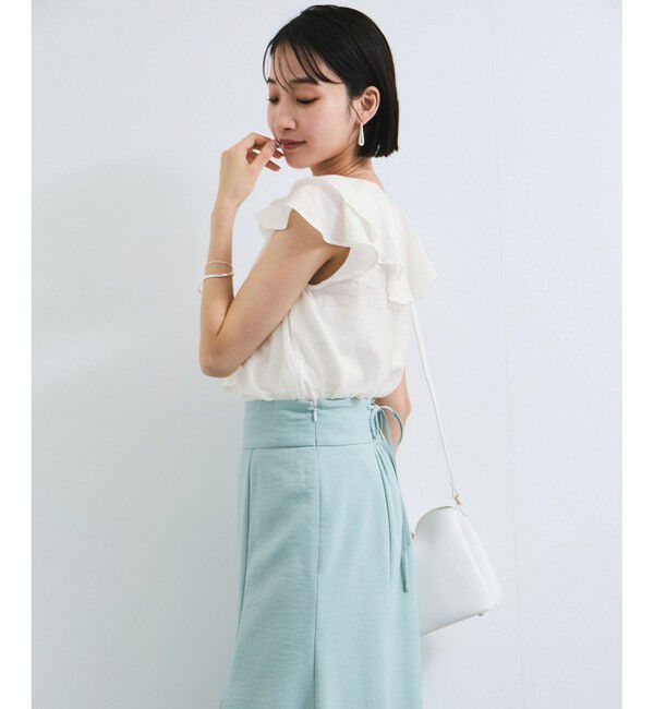 VIS「【WEB限定】ラッフルフリルフレンチスリーブブラウス」|シャツ・ブラウス|