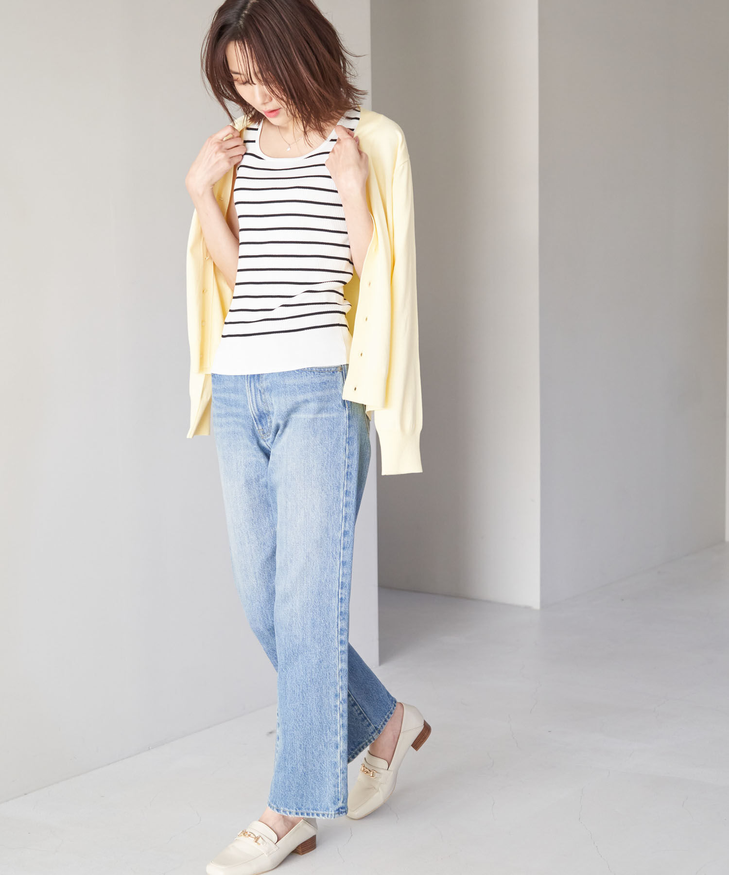 Rope&rsquo;Picnic「UVカット・洗濯機OK/スクエアネックニットタンクトップ」|タンクトップ|