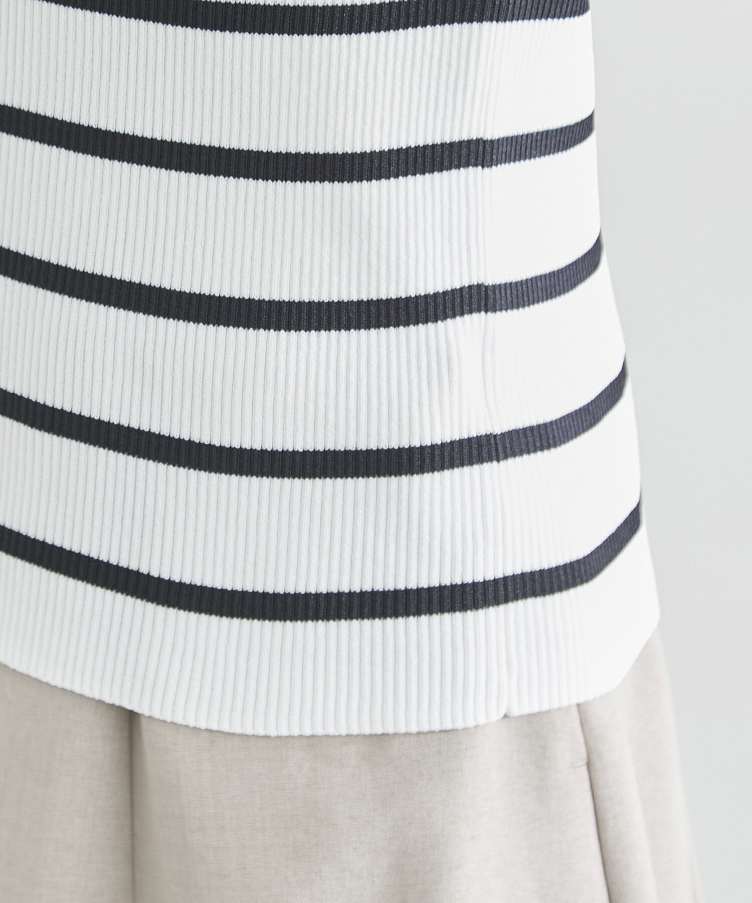 Rope&rsquo;Picnic「Beauty knit/UVカット・洗濯機OK/スクエアネックリブニットプルオーバー」|ニット・セーター|