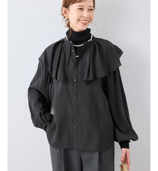 Rope&rsquo;Picnic「フリルカラーブラウス」|シャツ・ブラウス|