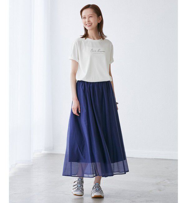 Rope&rsquo;Picnic「【UVカット・汗染み加工・接触冷感】手描き風ロゴプリントTシャツ」|Tシャツ・カットソー|