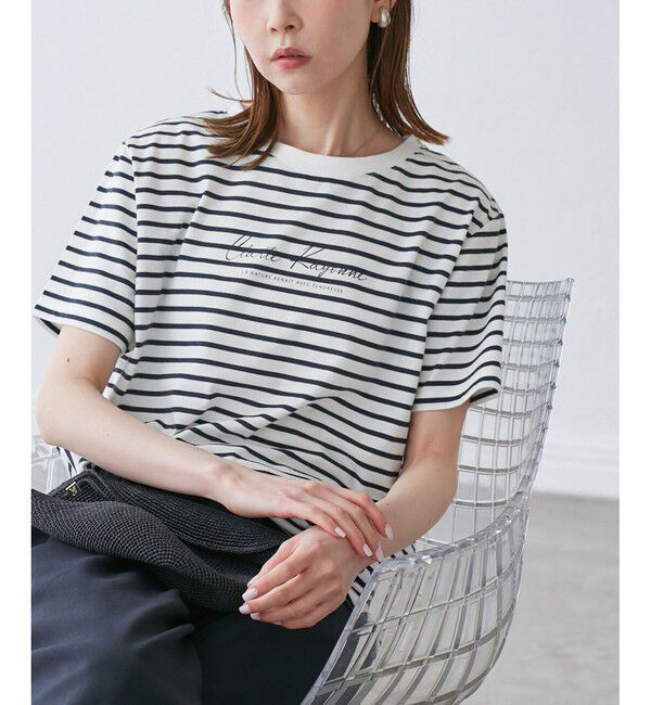 Rope&rsquo;Picnic「【UVカット・汗染み加工・接触冷感】手描き風ロゴプリントTシャツ」|Tシャツ・カットソー|