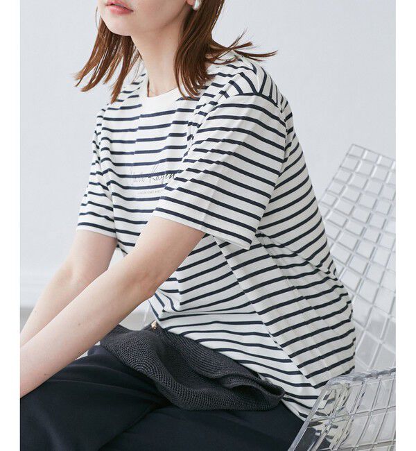 Rope&rsquo;Picnic「【UVカット・汗染み加工・接触冷感】手描き風ロゴプリントTシャツ」|Tシャツ・カットソー|