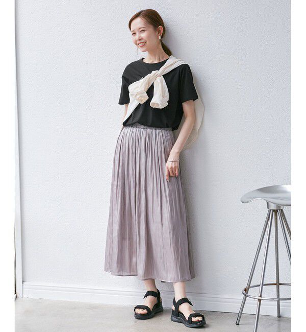 Rope&rsquo;Picnic「【UVカット・汗染み加工・接触冷感】手描き風ロゴプリントTシャツ」|Tシャツ・カットソー|