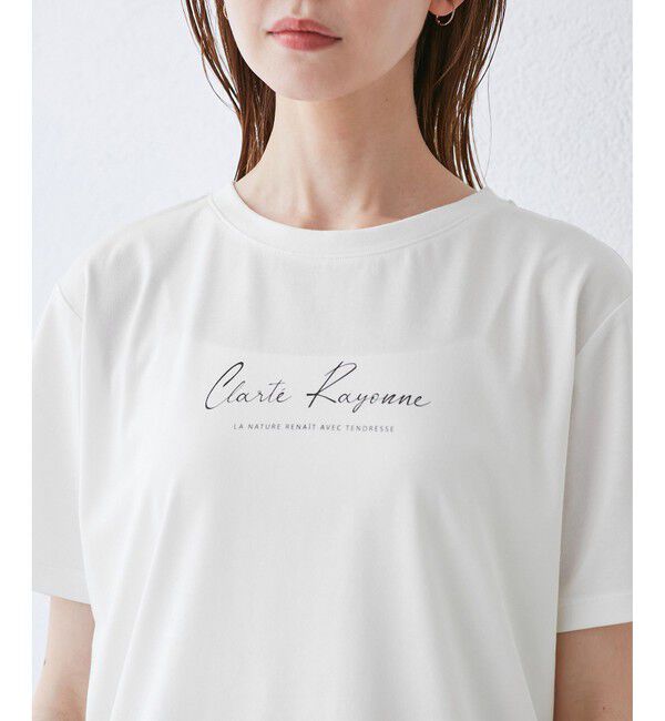 Rope&rsquo;Picnic「【UVカット・汗染み加工・接触冷感】手描き風ロゴプリントTシャツ」|Tシャツ・カットソー|