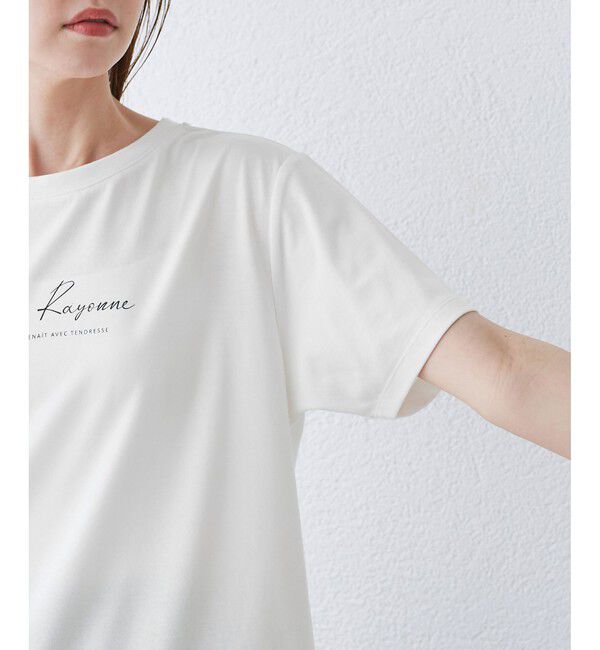 Rope&rsquo;Picnic「【UVカット・汗染み加工・接触冷感】手描き風ロゴプリントTシャツ」|Tシャツ・カットソー|