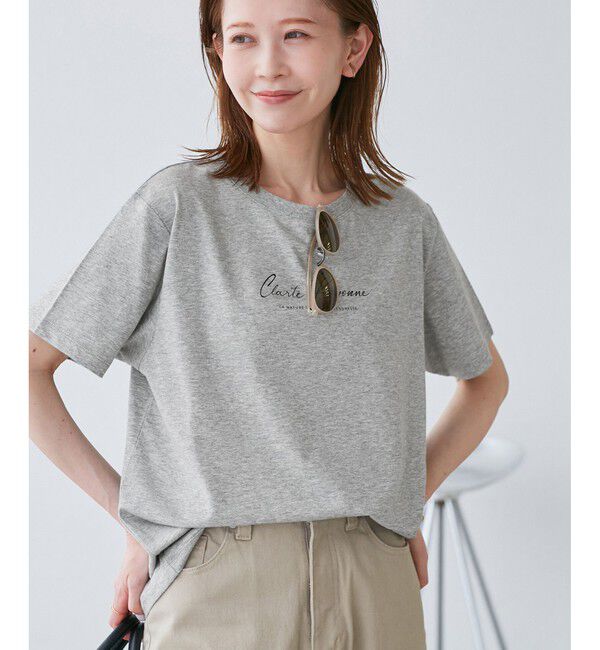 Rope&rsquo;Picnic「【UVカット・汗染み加工・接触冷感】手描き風ロゴプリントTシャツ」|Tシャツ・カットソー|