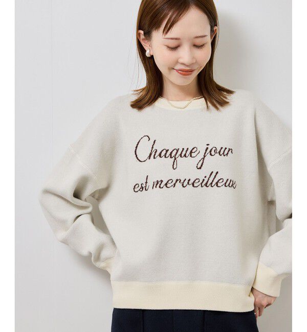 Rope&rsquo;Picnic「スウェットライクロゴニットプルオーバー」|ニット・セーター|