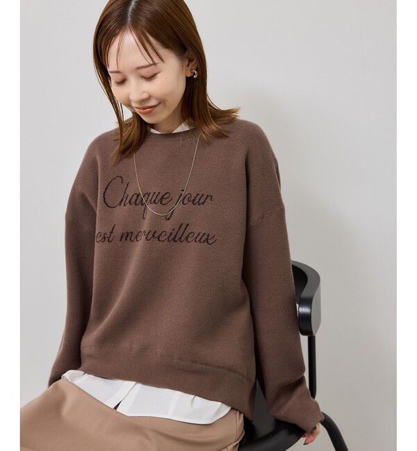 Rope&rsquo;Picnic「スウェットライクロゴニットプルオーバー」|ニット・セーター|