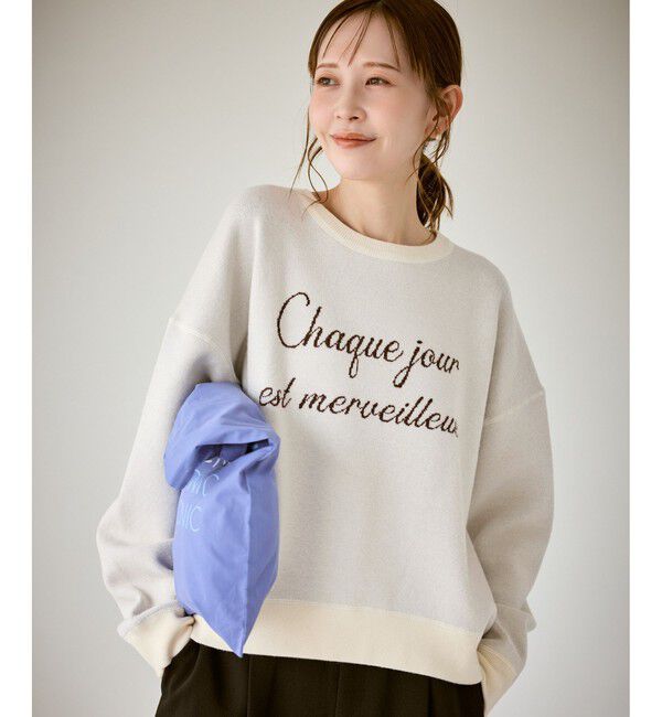 Rope&rsquo;Picnic「スウェットライクロゴニットプルオーバー」|ニット・セーター|