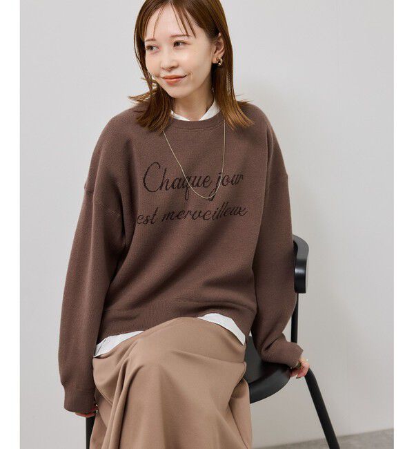 Rope&rsquo;Picnic「スウェットライクロゴニットプルオーバー」|ニット・セーター|ブラウン(20)