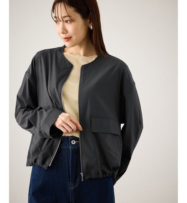 Rope&rsquo;Picnic「レーヨンナイロンブルゾン」|ブルゾン・スタジャン|チャコール(06)