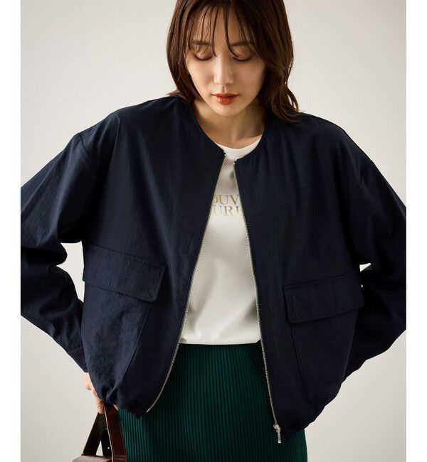 Rope&rsquo;Picnic「レーヨンナイロンブルゾン」|ブルゾン・スタジャン|ネイビー(40)