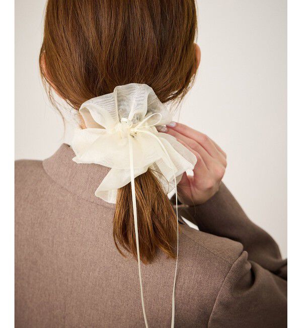 ROPE PICNIC PASSAGE「オーガンジーギャザーシュシュ」|ヘアゴム・シュシュ|キナリ(16)