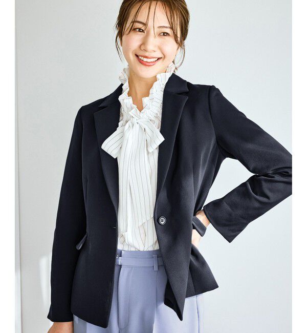 Rope&rsquo;Picnic「360&deg;ウルトラストレッチ テーラードジャケット/ UVカット・花粉ガード・セットアップ対応」|テーラードジャケット|